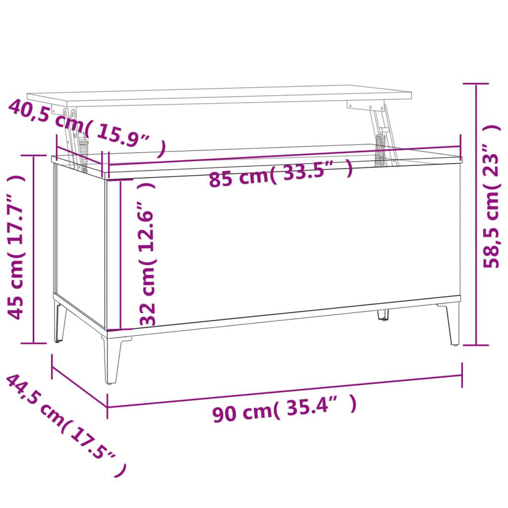 Voir la diapositive 6 : VIDAXL Table basse Blanc 90x44,5x45 cm Bois d'ingenierie