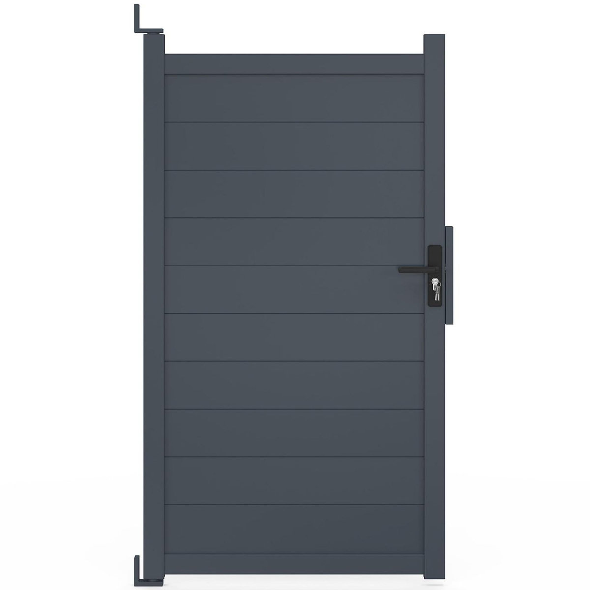 ID MARKET Portillon 100x180 cm en aluminium gris anthracite