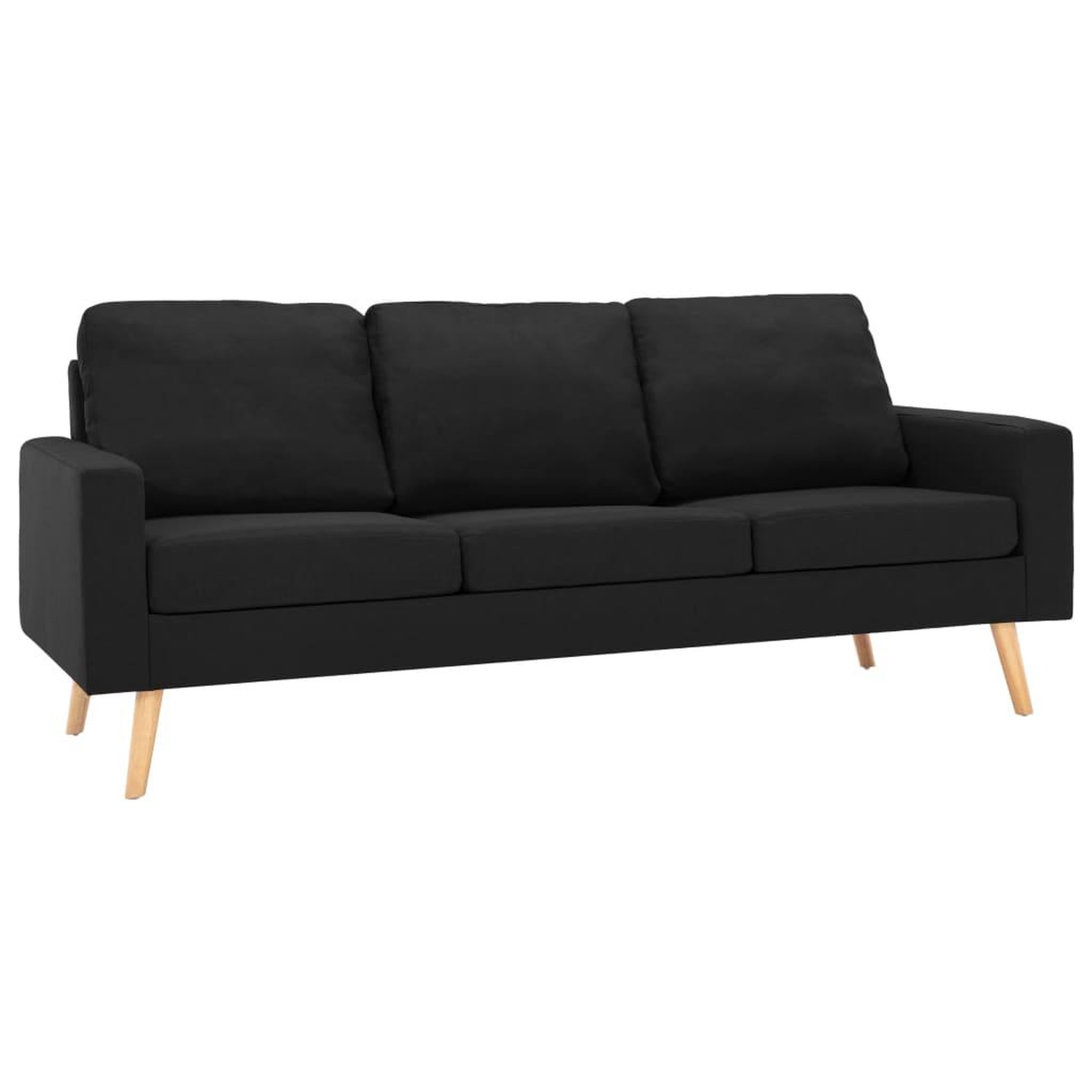 Voir la diapositive 2 : VIDAXL Ensemble de canapes 2 pcs Tissu Noir