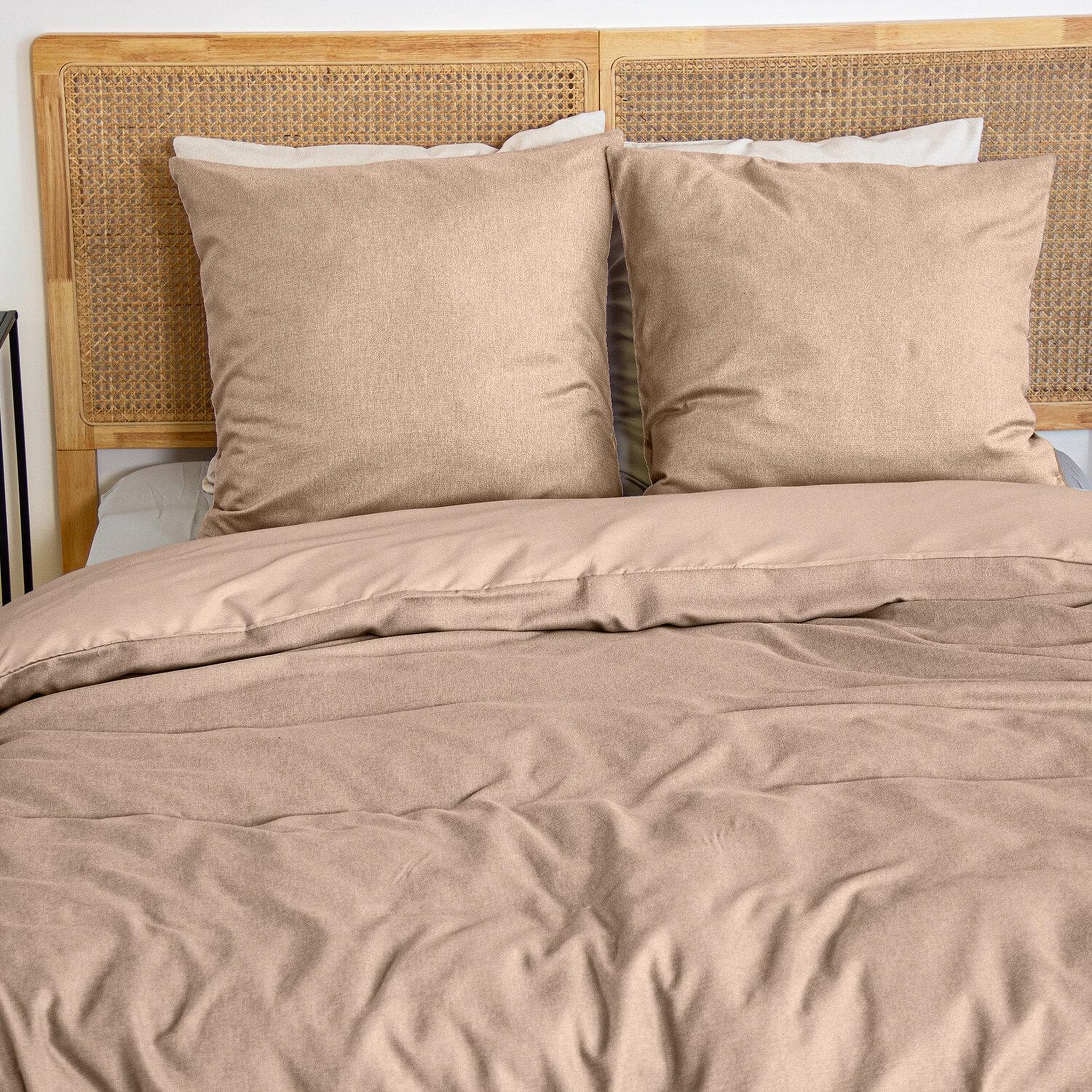 Voir la diapositive 2 : Home collection Parure housse de couette 100% microfibre effet flanelle