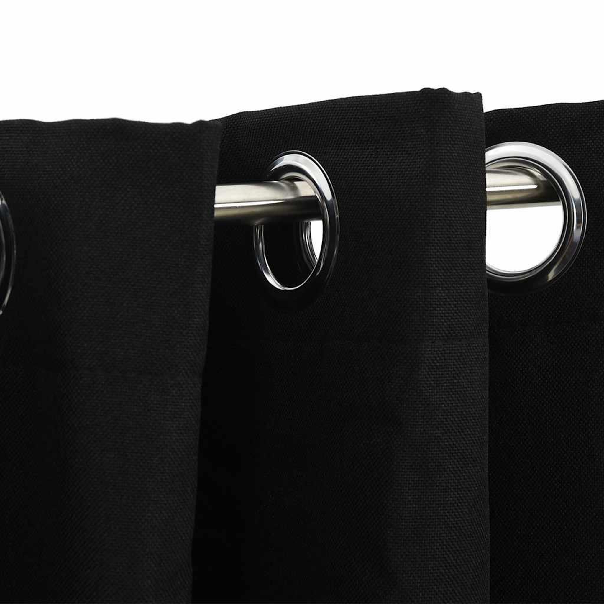 Voir la diapositive 3 : VIDAXL Rideaux occultants Aspect lin avec œillets 2 pcs Noir 140x225cm