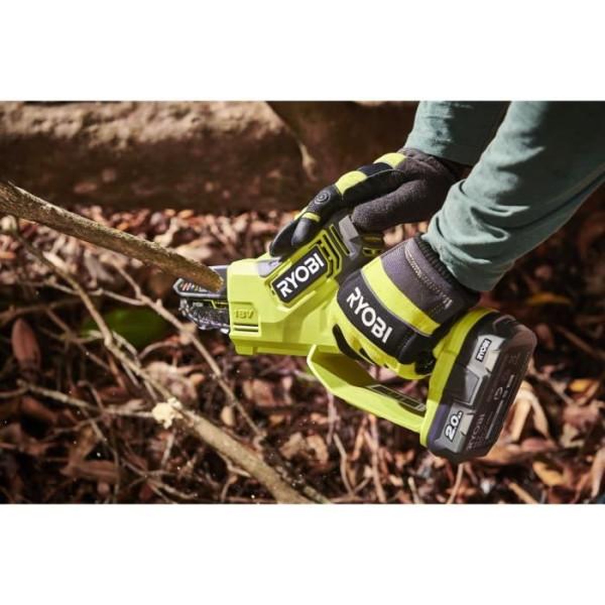 Voir la diapositive 2 : Ryobi RYOBI - Élagueur a main 18V - Brushless - guide 10 cm - 6 m/s - tendeur sans outil - vendu sans batterie ni chargeur - RY18PSX1