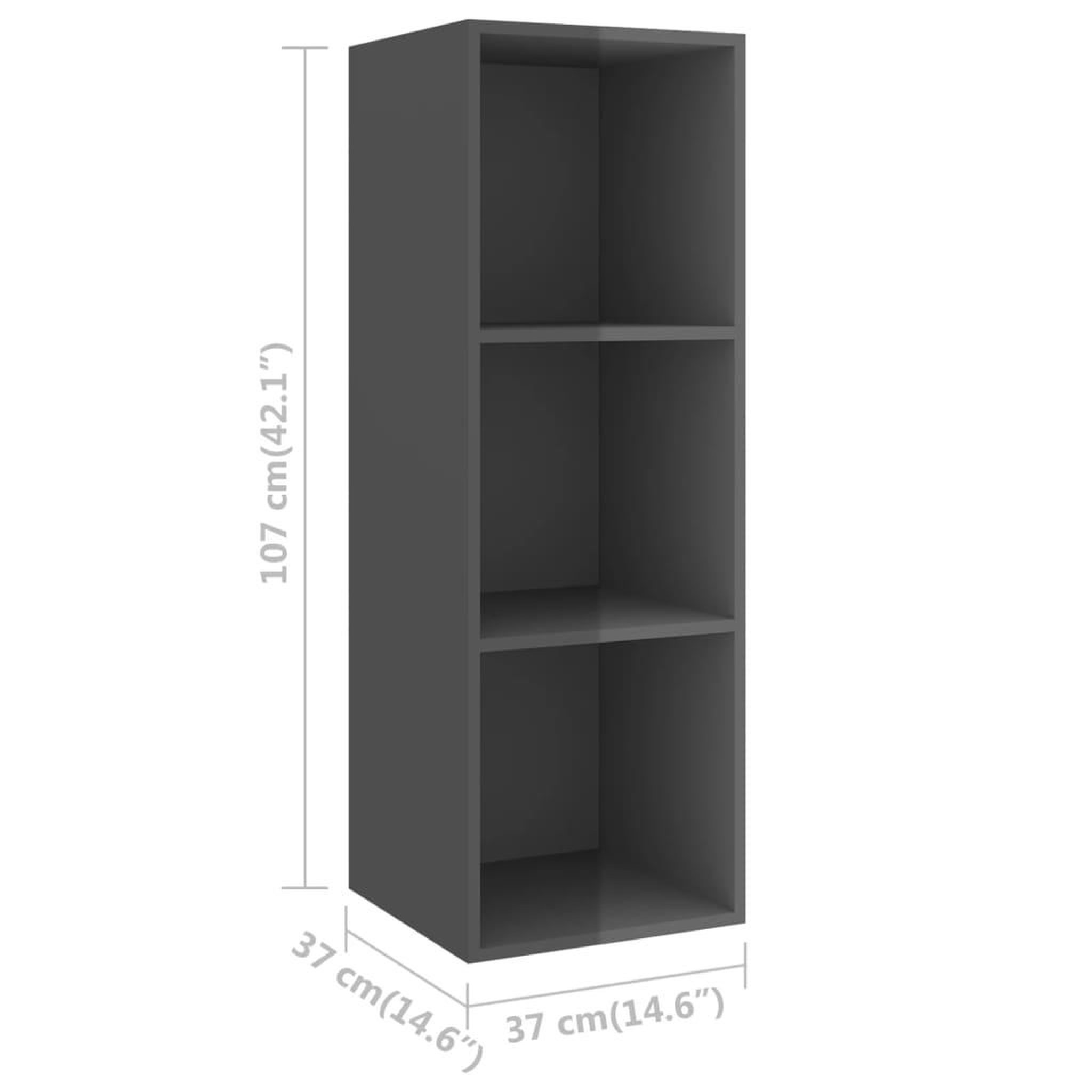 Voir la diapositive 6 : VIDAXL Ensemble de meubles TV 3 pcs Gris brillant Bois d'ingenierie