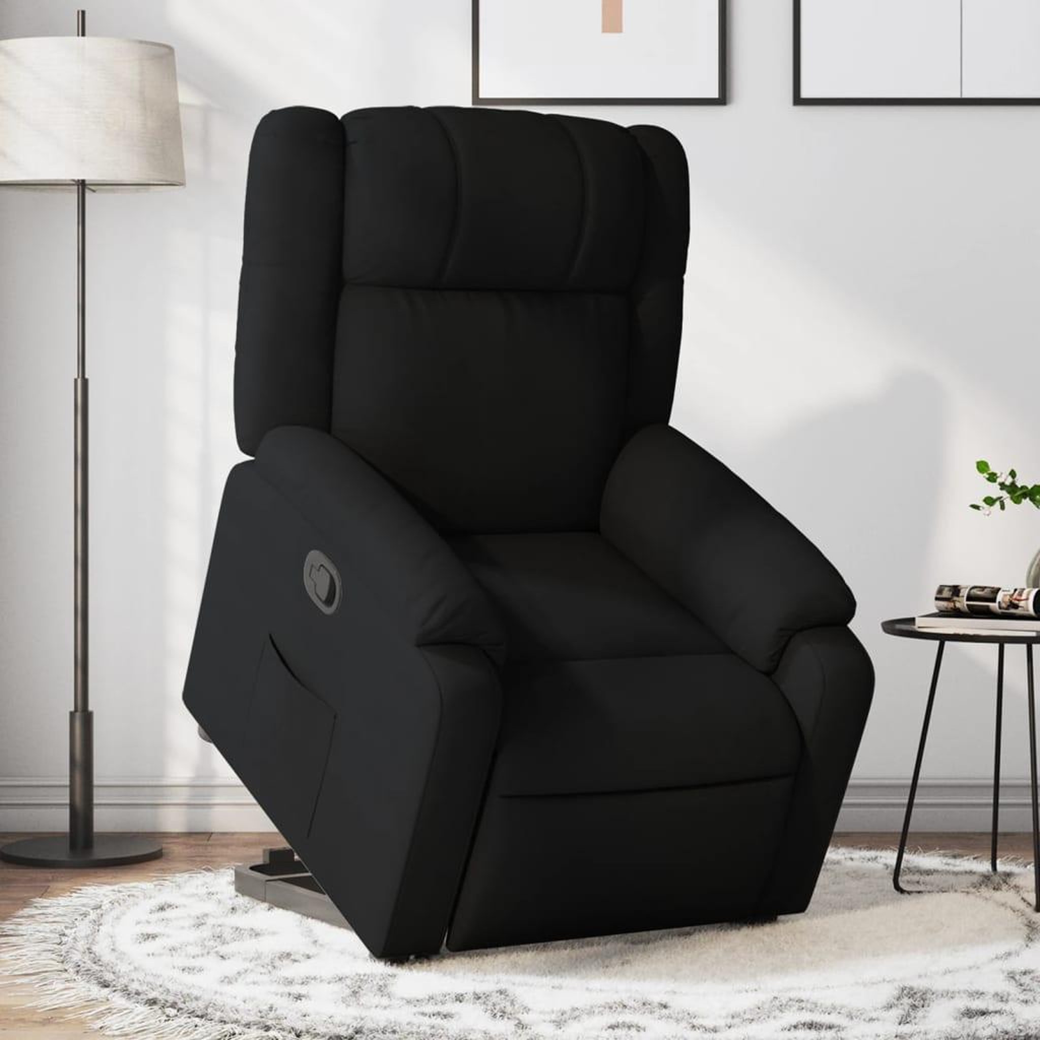 VIDAXL Fauteuil inclinable noir tissu