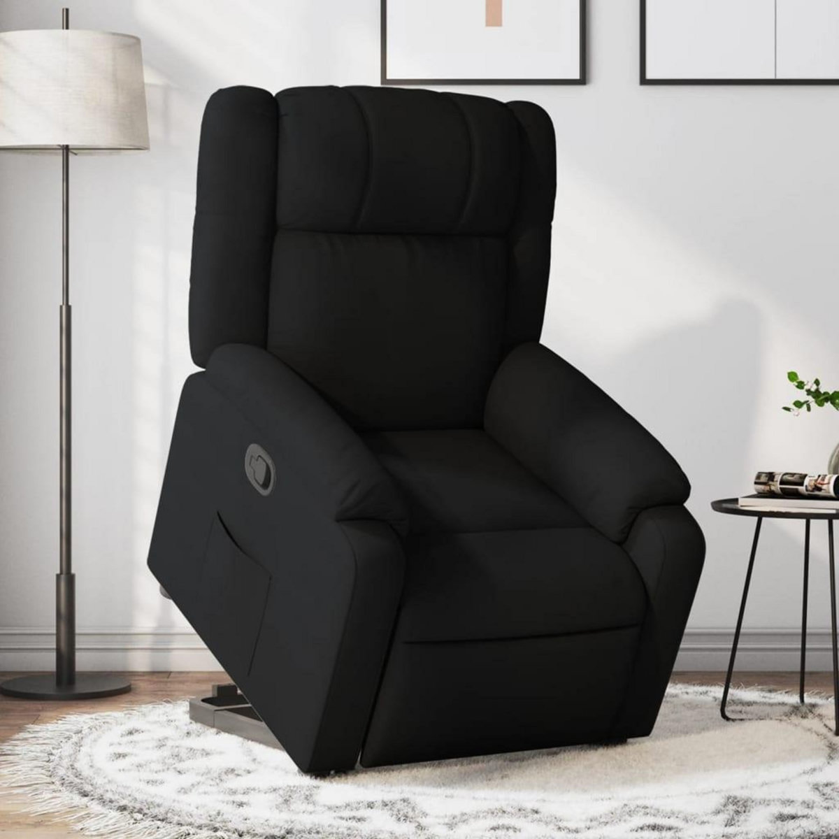 VIDAXL Fauteuil inclinable noir tissu