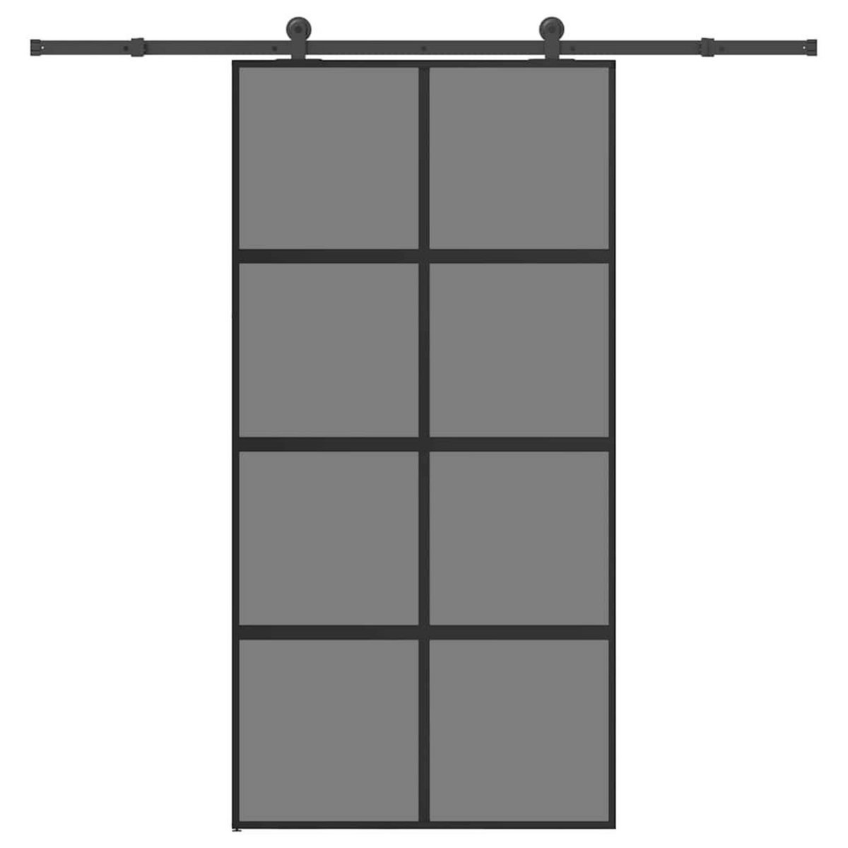 VIDAXL Porte coulissante kit de quincaillerie trempe verre aluminium