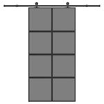 VIDAXL Porte coulissante kit de quincaillerie trempe verre aluminium