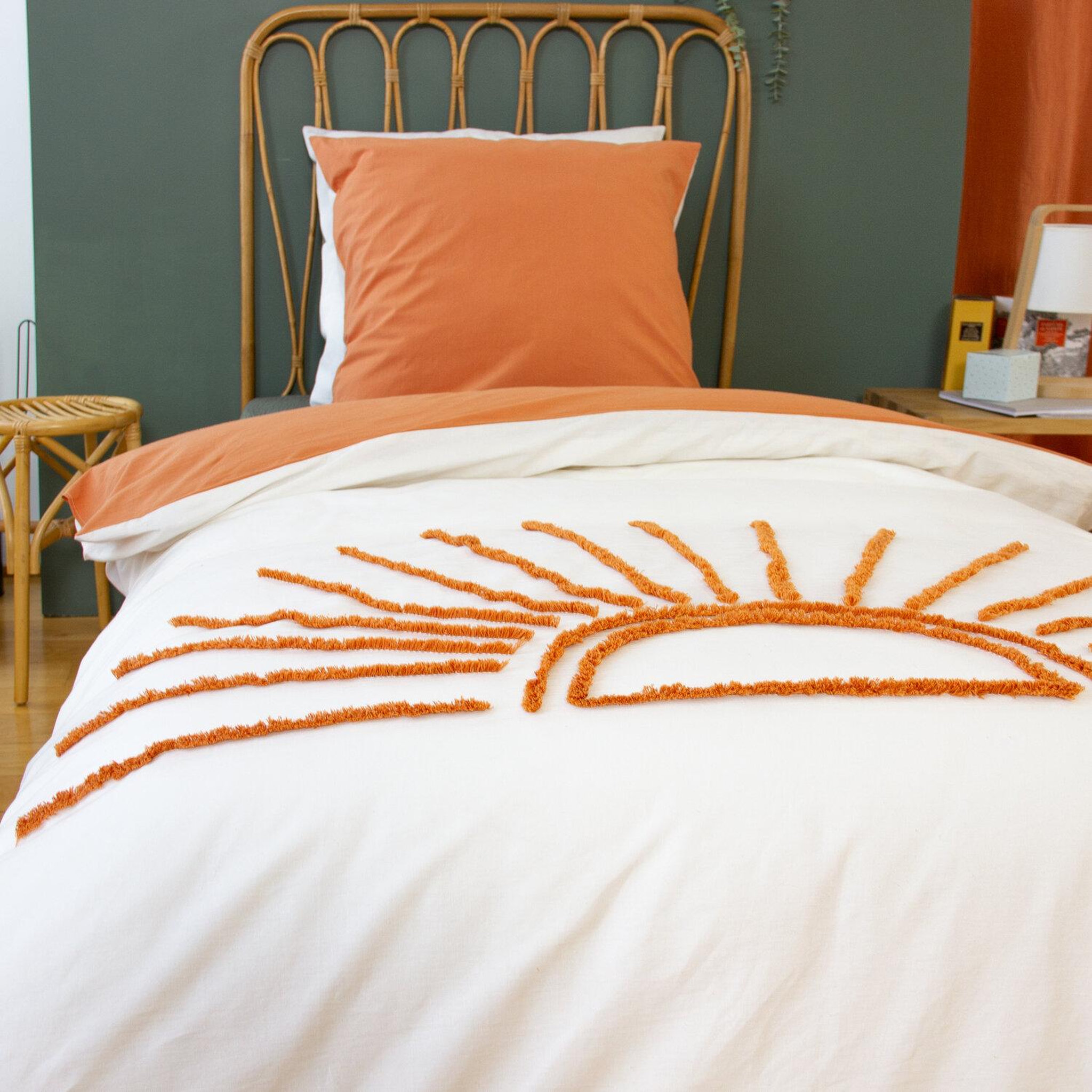 Voir la diapositive 2 : Home collection Parure housse de couette 2pcs x140x200 100% coton 52 fils - solez