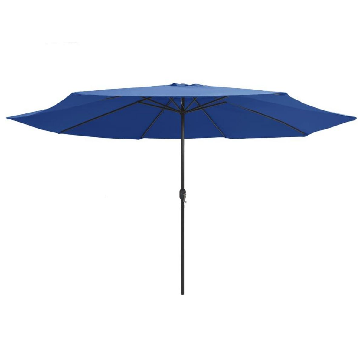 VIDAXL Parasol de jardin avec mat en metal 390 cm bleu azure