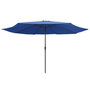Voir la diapositive 2 : VIDAXL Parasol de jardin avec mat en metal 390 cm bleu azure