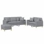 Voir la diapositive 2 : VIDAXL Ensemble de canapes 3 pcs coussins gris clair tissu
