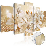 Paris Prix Tableau sur Verre Acrylique  Golden Bouquet. Coloris disponibles : Multicolore