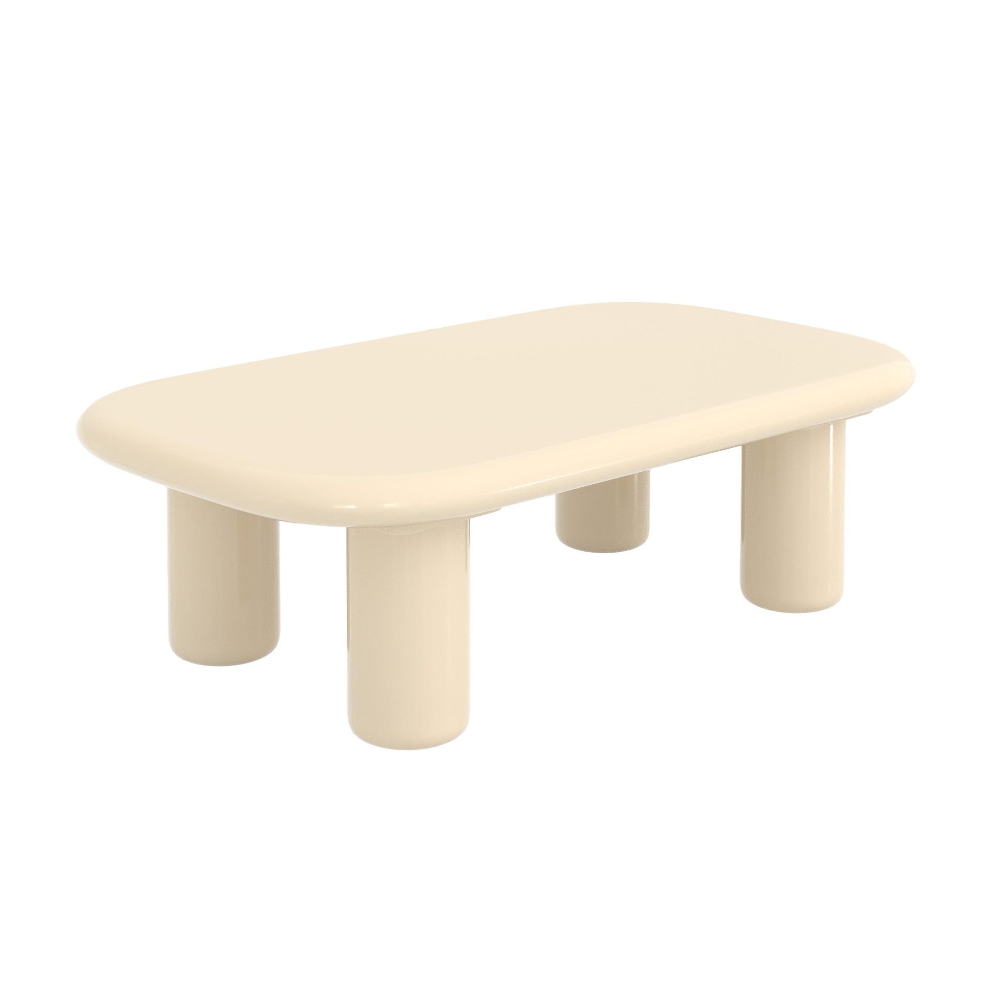 MAISON PAVANE Table basse rectangulaire en mdf laqué blanc cassé-lolly