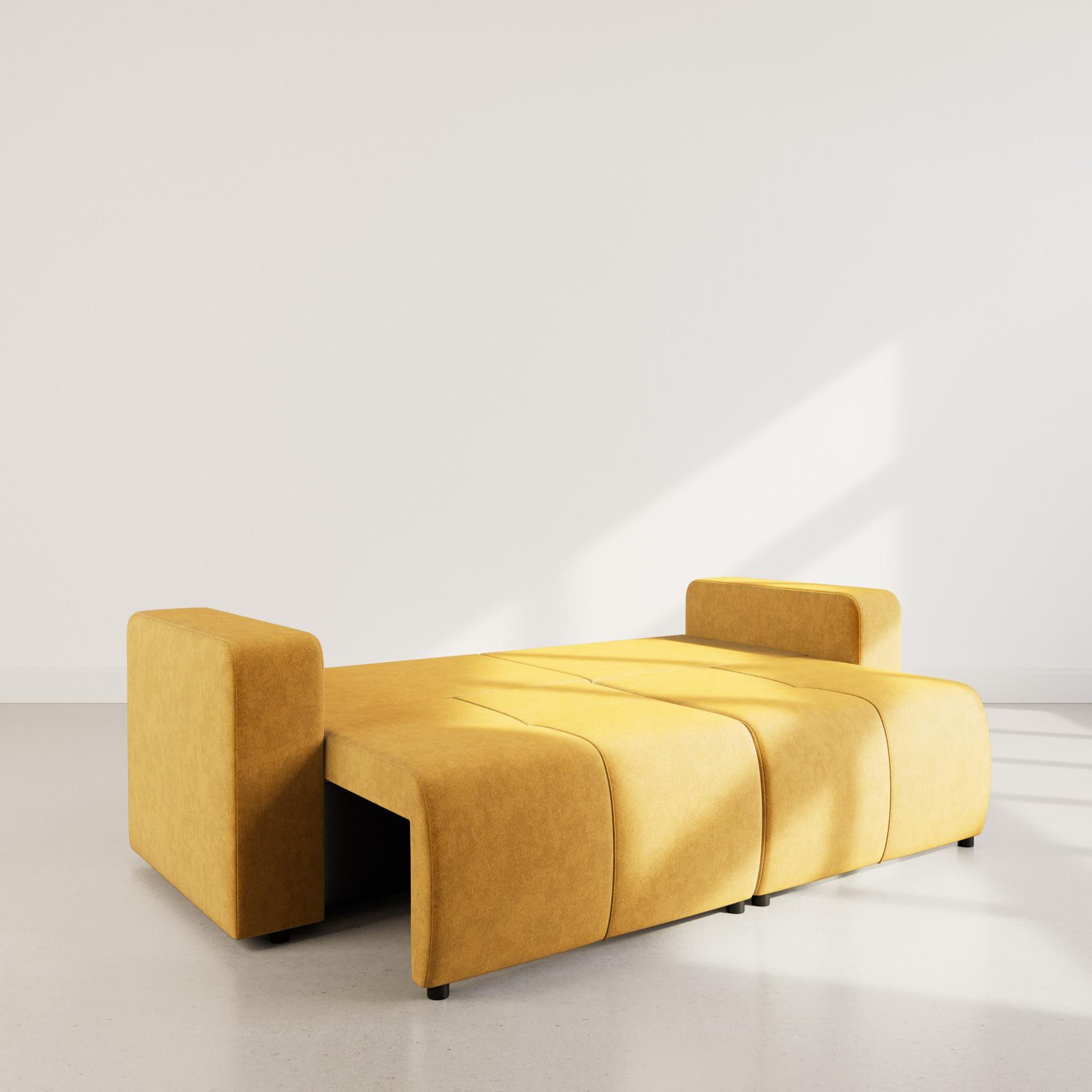 Voir la diapositive 2 : BEST MOBILIER Nicole - canapé droit 4 places convertible avec coffre en tissu