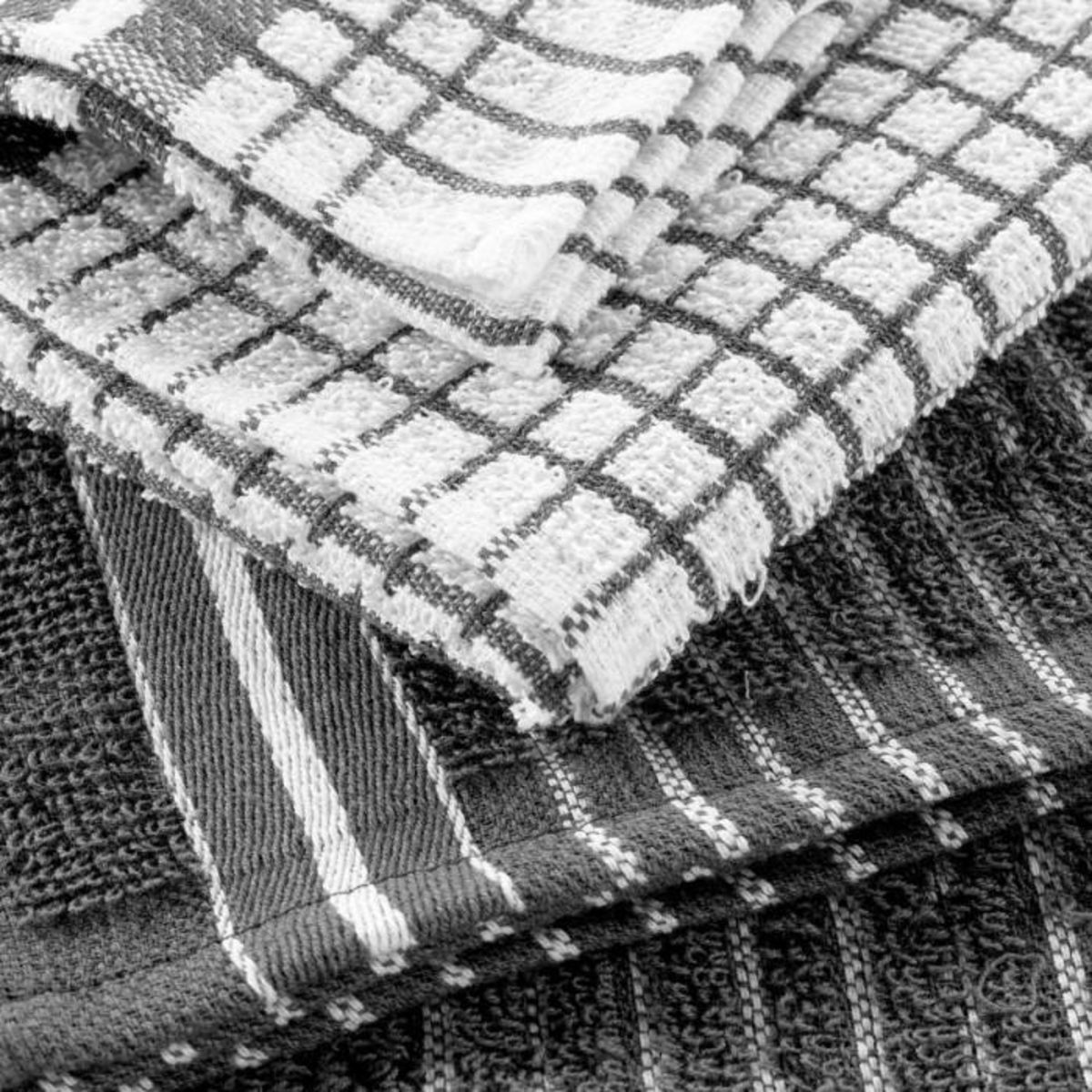 Paris Prix Lot de 2 Torchons Éponge  Classico  50x70cm Anthracite