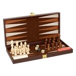 ATMOSPHERA Jeu de Backgammon & d'Échec  Jule  40cm Marron