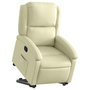 Voir la diapositive 3 : VIDAXL Fauteuil inclinable de massage creme cuir veritable