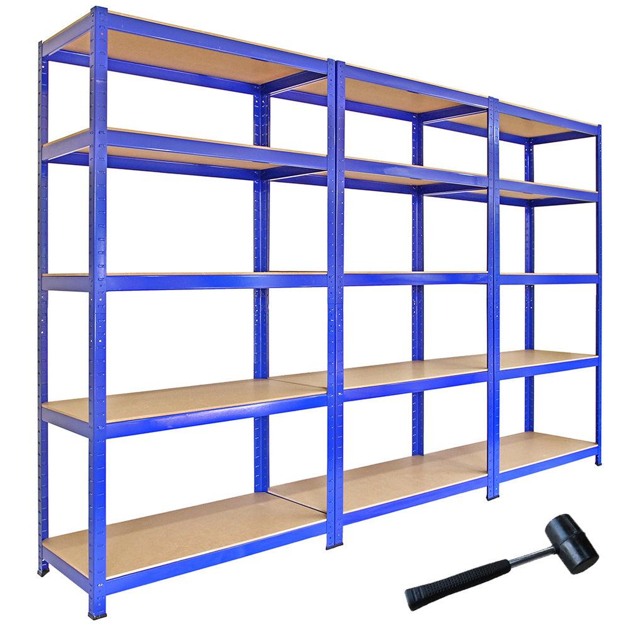 MONSTER RACKING 3 rayonnages t-rax en acier bleu 90cm x 45cm x 180cm