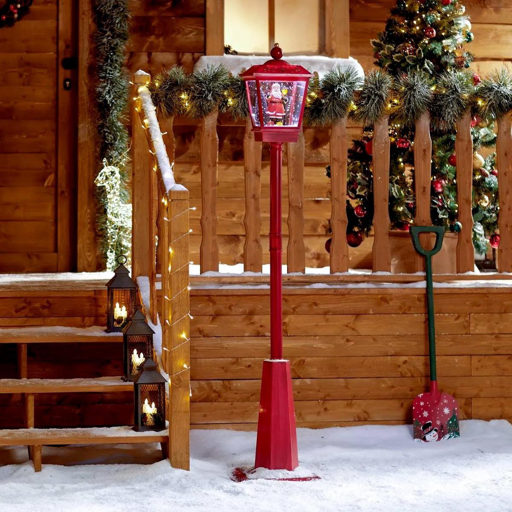 Voir la diapositive 2 : FEERIC LIGHT & CHRISTMAS Décoration lumineuse  lanterne  180cm rouge