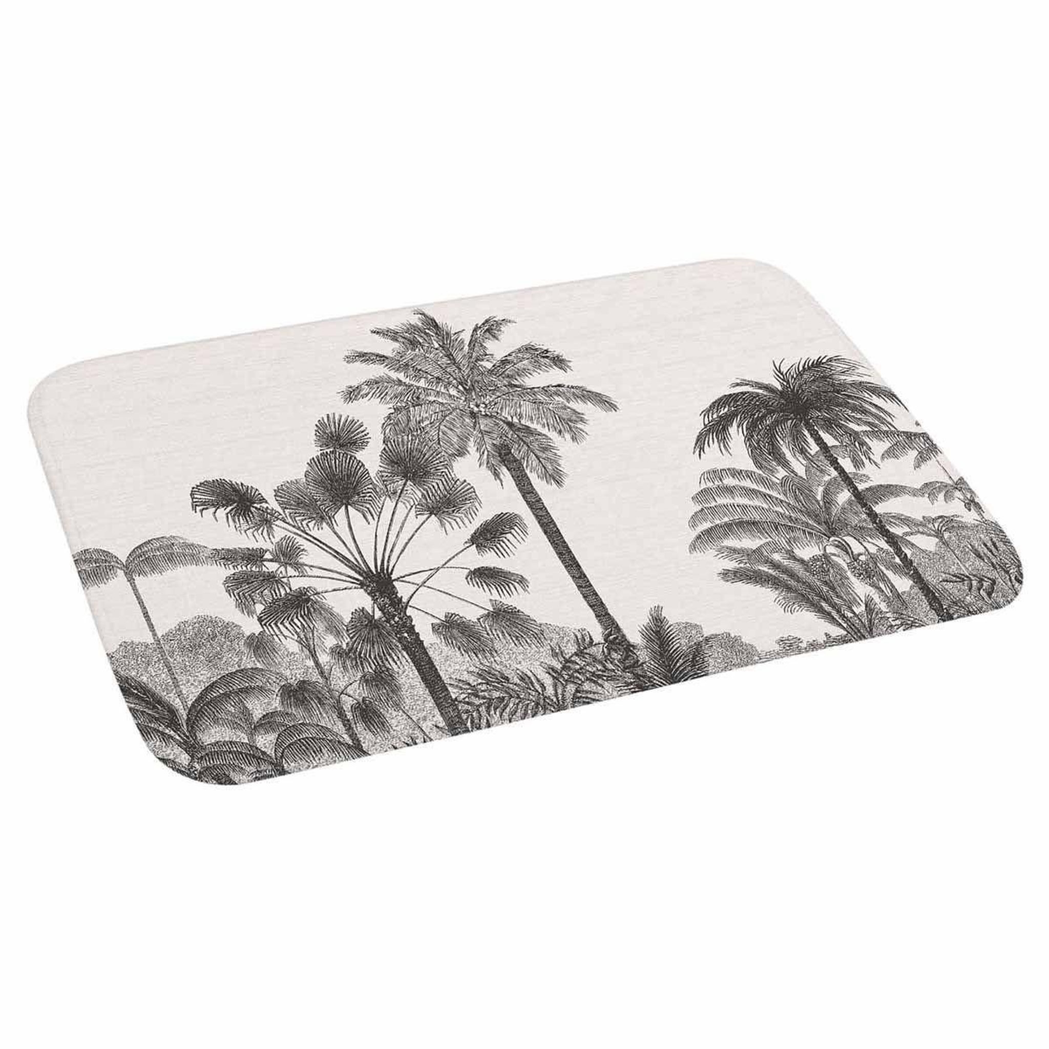 Douceur d'Intérieur Tapis de bain imprimé  cocoty  45x75cm noir & blanc