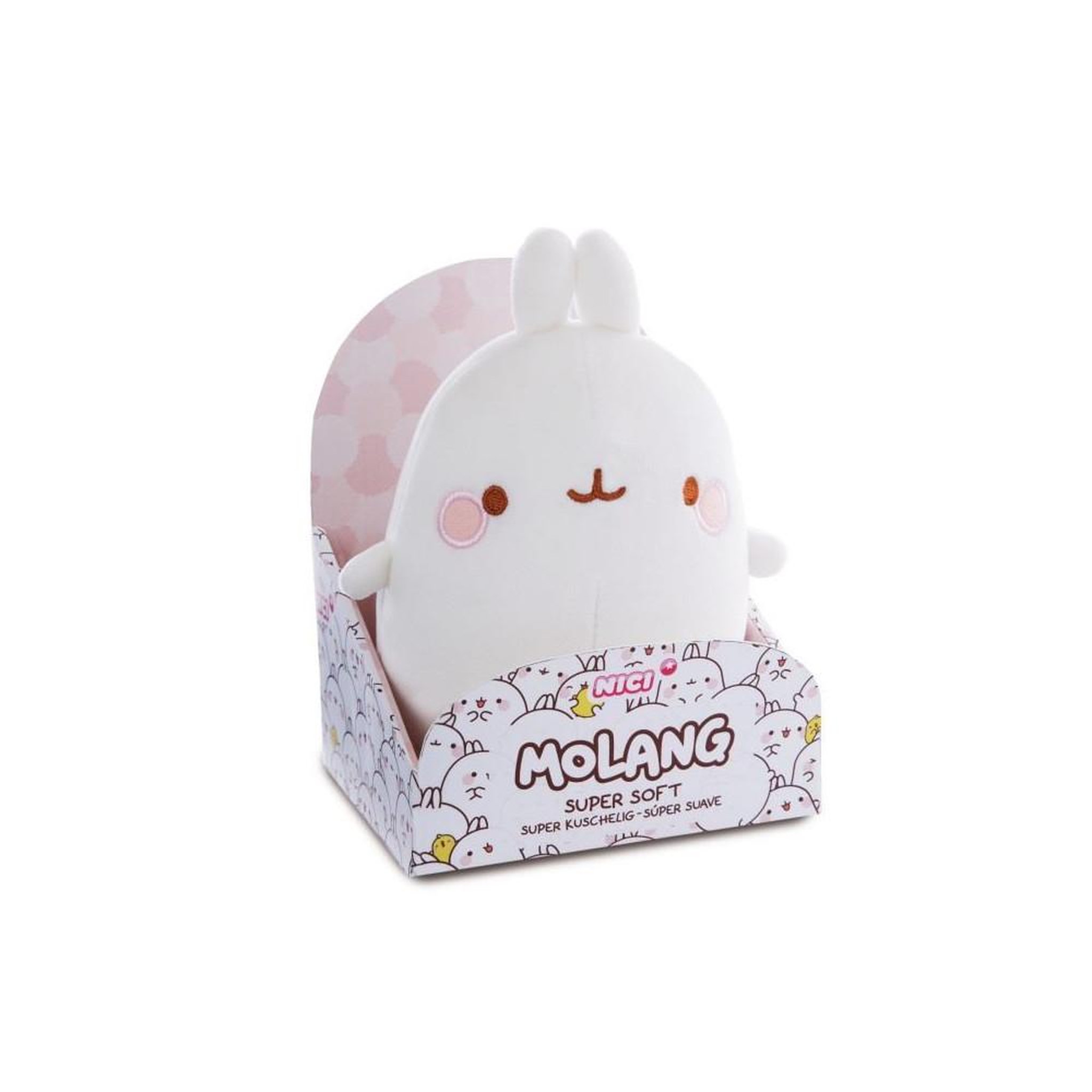 Nici Peluches molang avec écharpe rayée, 24 cm, tissu tout doux et visage brodé
