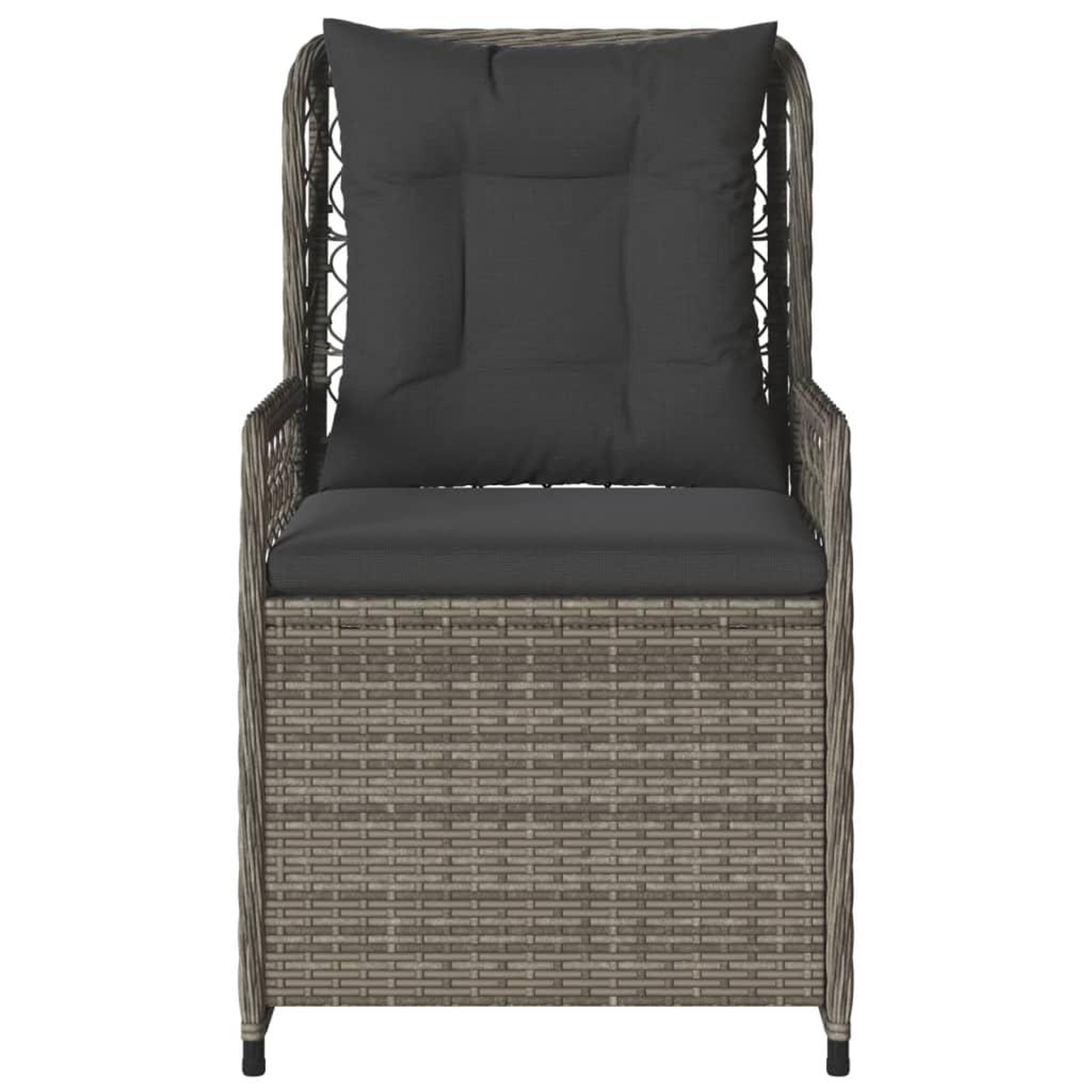 Voir la diapositive 5 : VIDAXL Chaises inclinables de jardin lot de 2 gris resine tressee