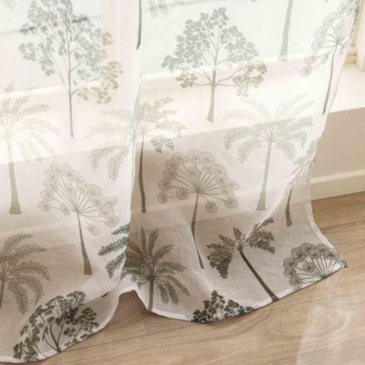 Paris Prix Rideau Voilage à Œillets Imprimé  Palmea  140x280cm Vert