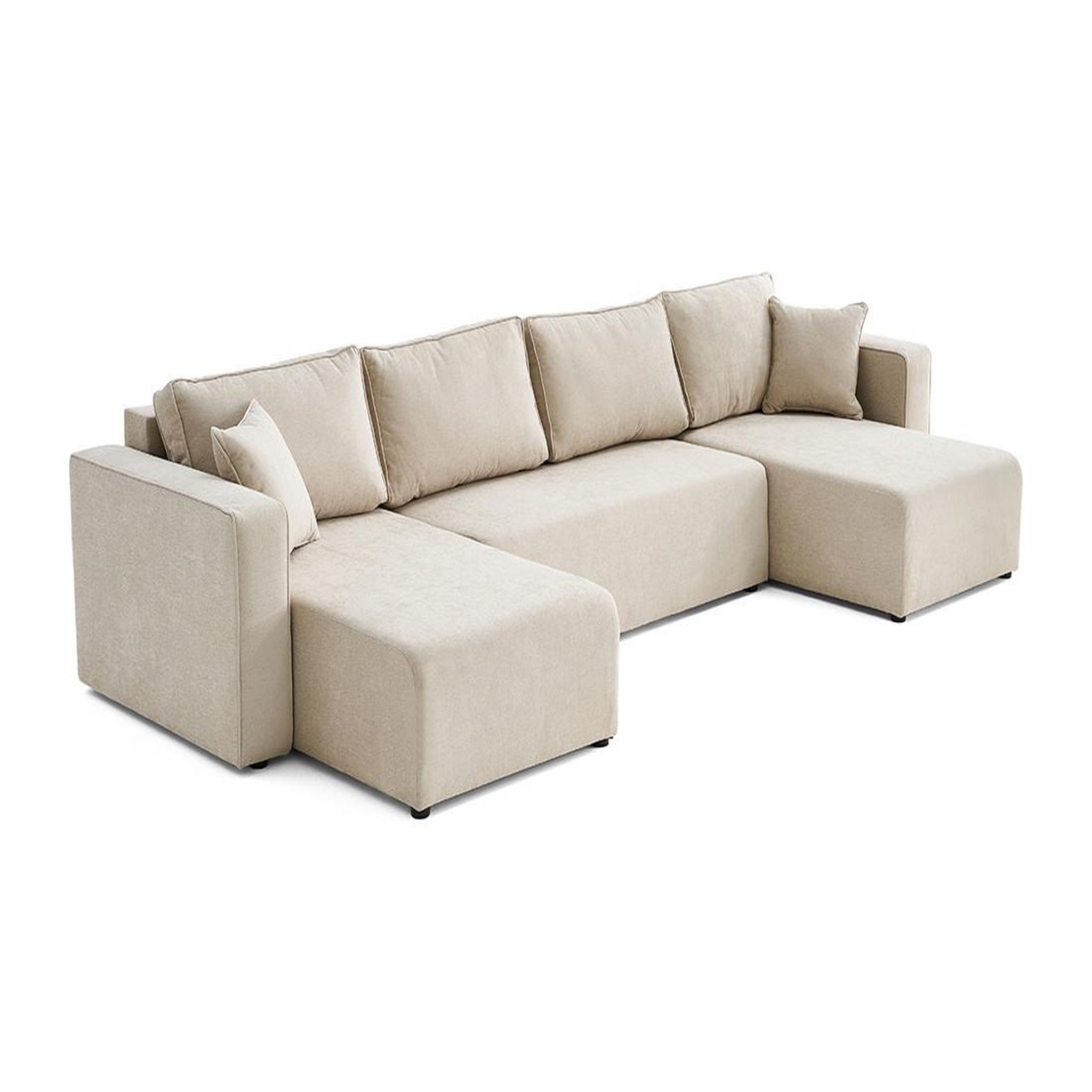 Voir la diapositive 5 : BEST MOBILIER Topaze - canapé panoramique - 7 places - convertible avec coffre - en tissu