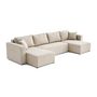 Voir la diapositive 5 : BEST MOBILIER Topaze - canapé panoramique - 7 places - convertible avec coffre - en tissu