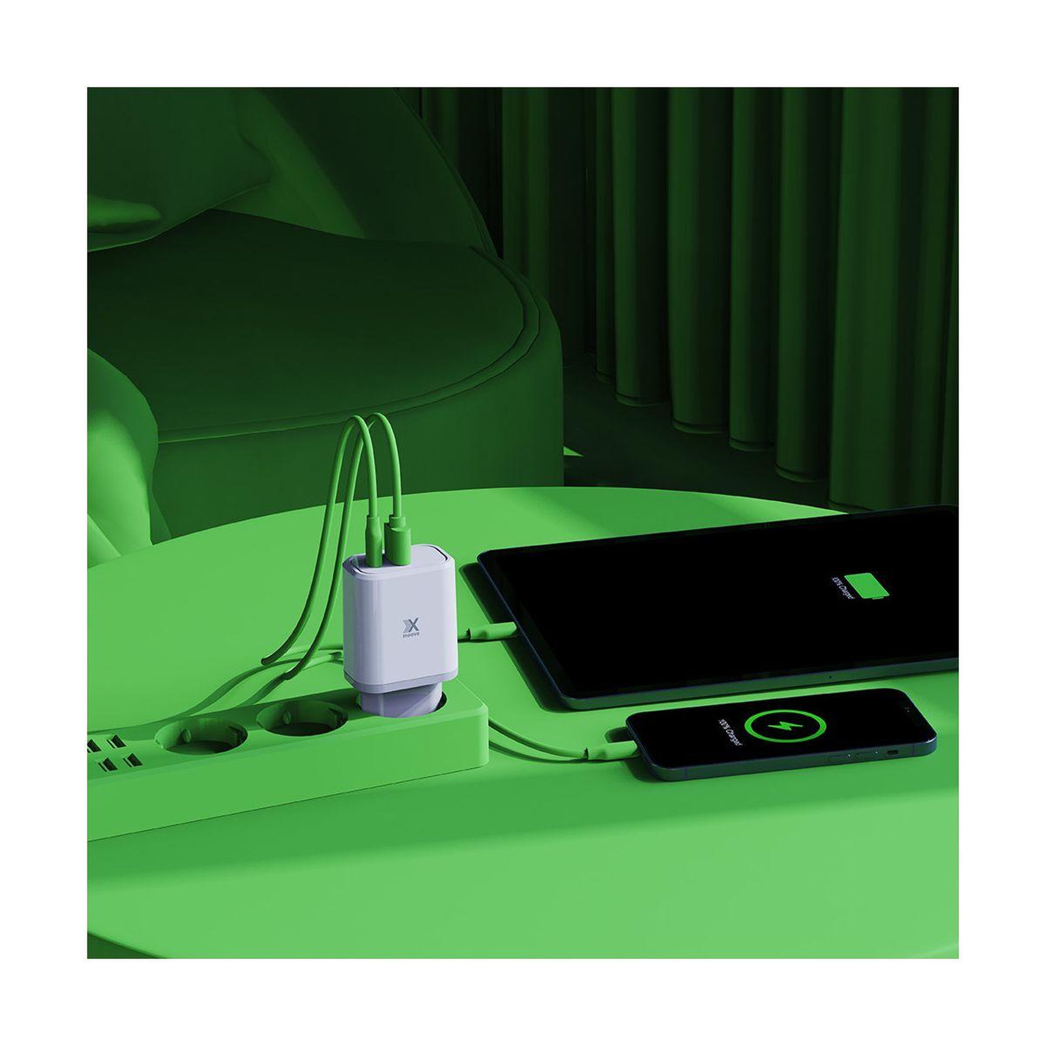 Voir la diapositive 4 : X-moove Chargeur secteur 30w usb-c et usb-a powerdelivery