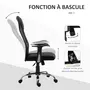 HOMCOM HOMCOM Fauteuil de bureau manager grand confort - dossier ergonomique à bascule - têtière - hauteur assise réglable - nylon revêtement synthétique noir