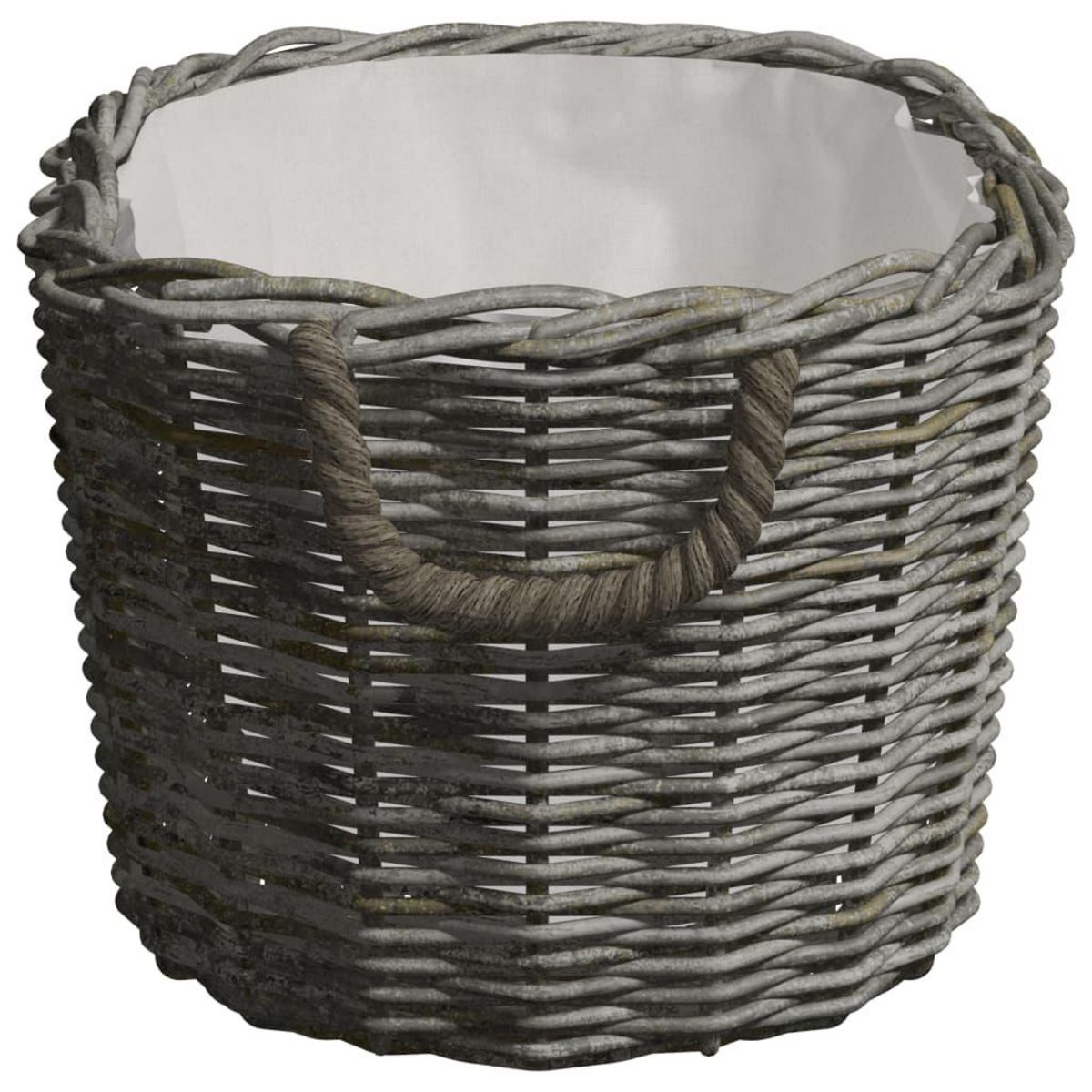 VIDAXL Panier a bois de chauffage avec poignees 59x42x28 cm Gris Saule