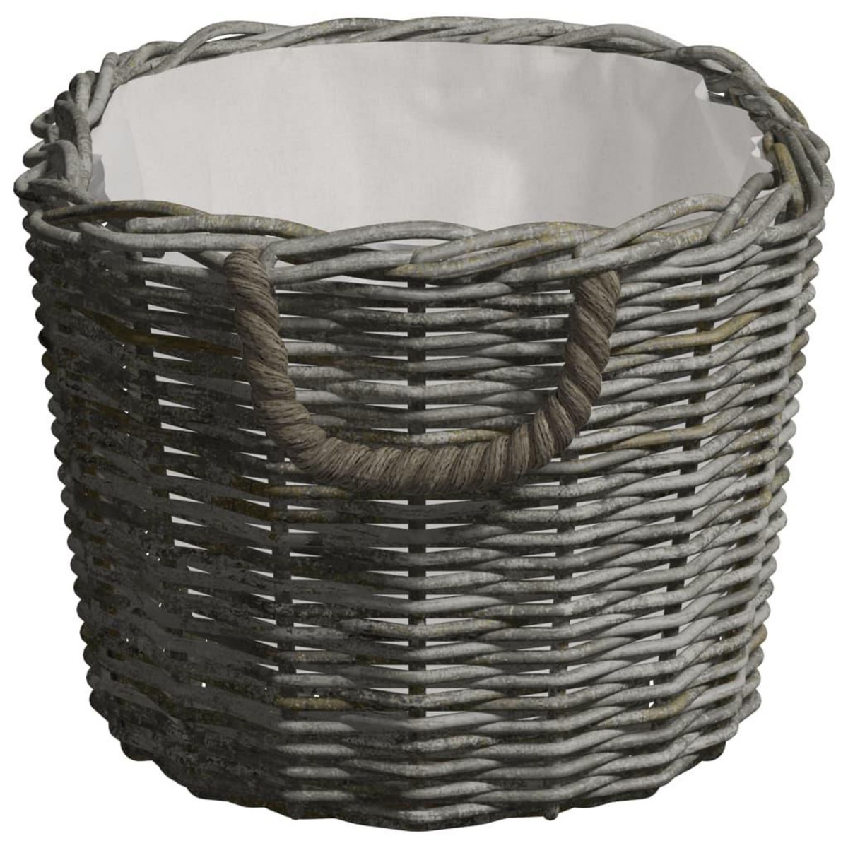 VIDAXL Panier a bois de chauffage avec poignees 59x42x28 cm Gris Saule