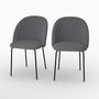 Voir la diapositive 1 : Rendez vous déco Lot de 2 chaises en tissu chiné gris foncé - Karl