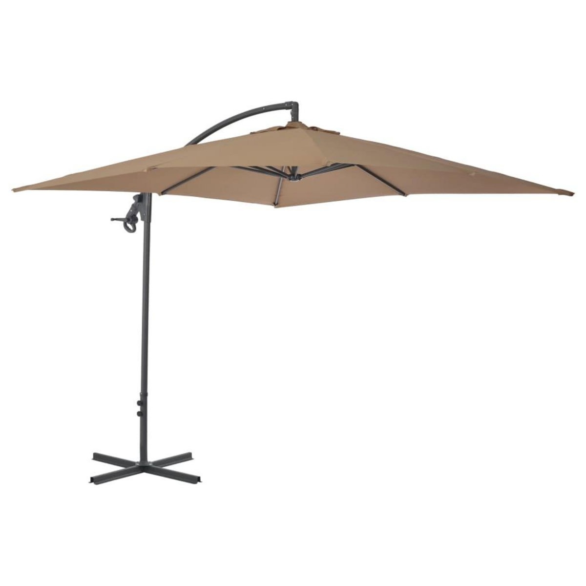 VIDAXL Parasol de jardin en porte-a-faux avec poteau en acier taupe