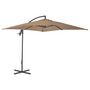 Voir la diapositive 3 : VIDAXL Parasol de jardin en porte-a-faux avec poteau en acier taupe