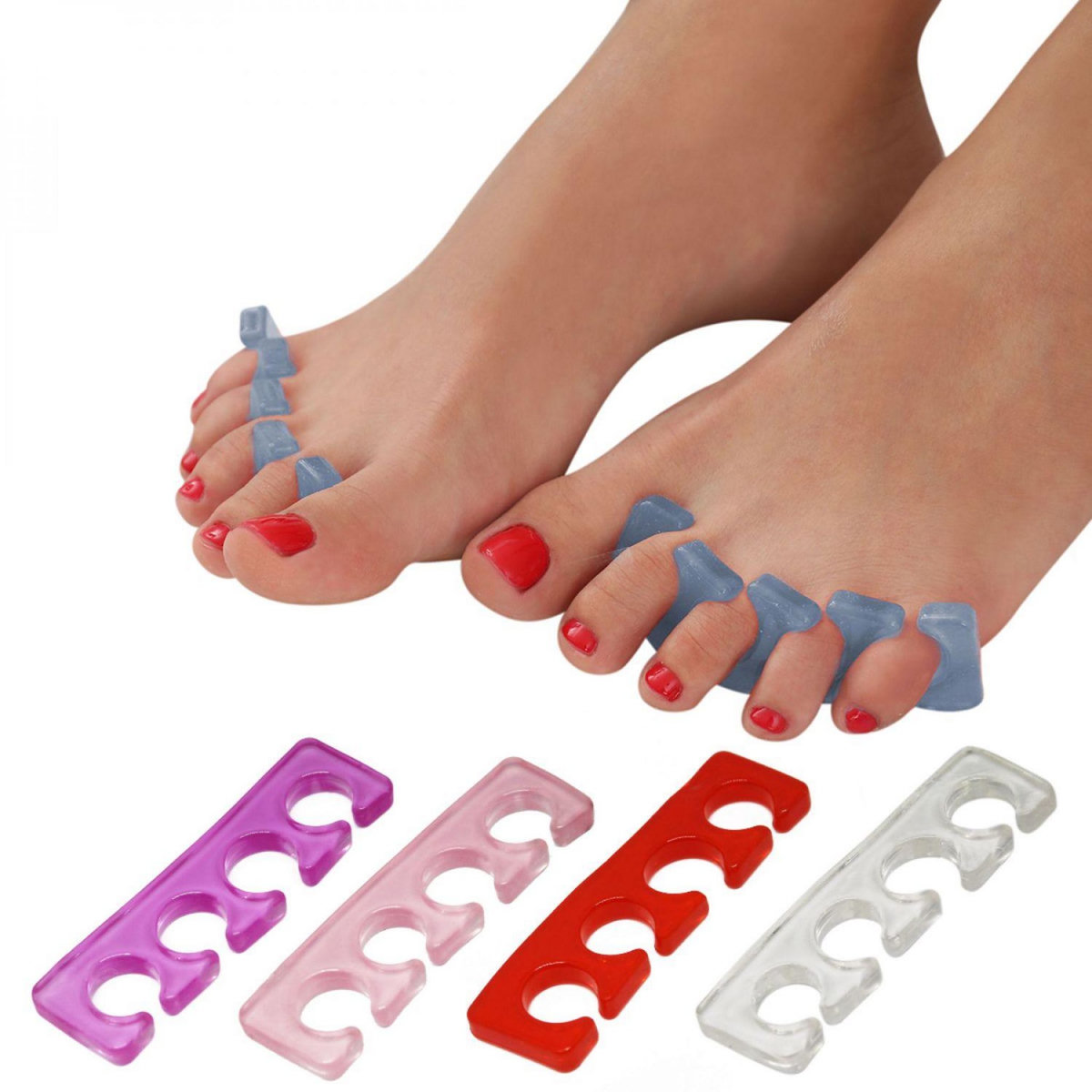 VIVEZEN Lot de 5 paires de séparateurs d'orteils en silicone