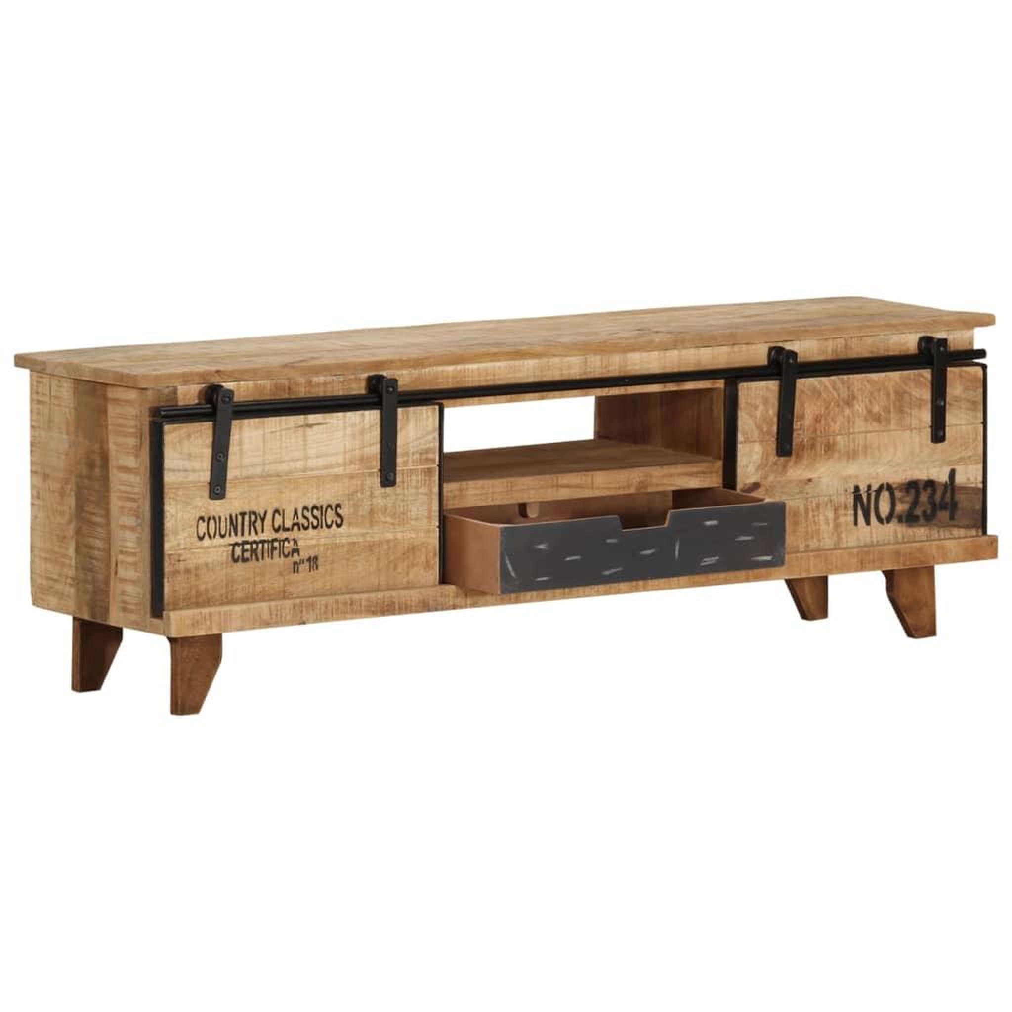 Voir la diapositive 3 : VIDAXL Meuble TV 120x30x40 cm Bois massif de manguier