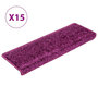Voir la diapositive 2 : VIDAXL Tapis d'escalier 15 pcs 65x21x4 cm Violet