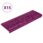 Voir la diapositive 2 : VIDAXL Tapis d'escalier 15 pcs 65x21x4 cm Violet