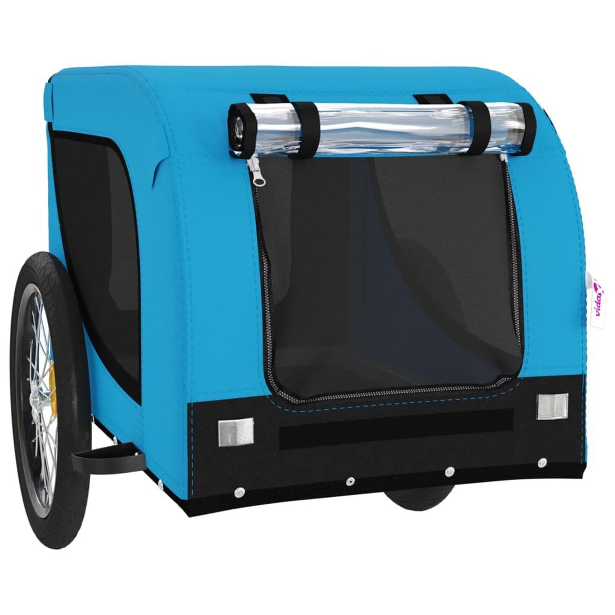 Voir la diapositive 4 : VIDAXL Remorque de velo pour animaux de compagnie bleu et noir