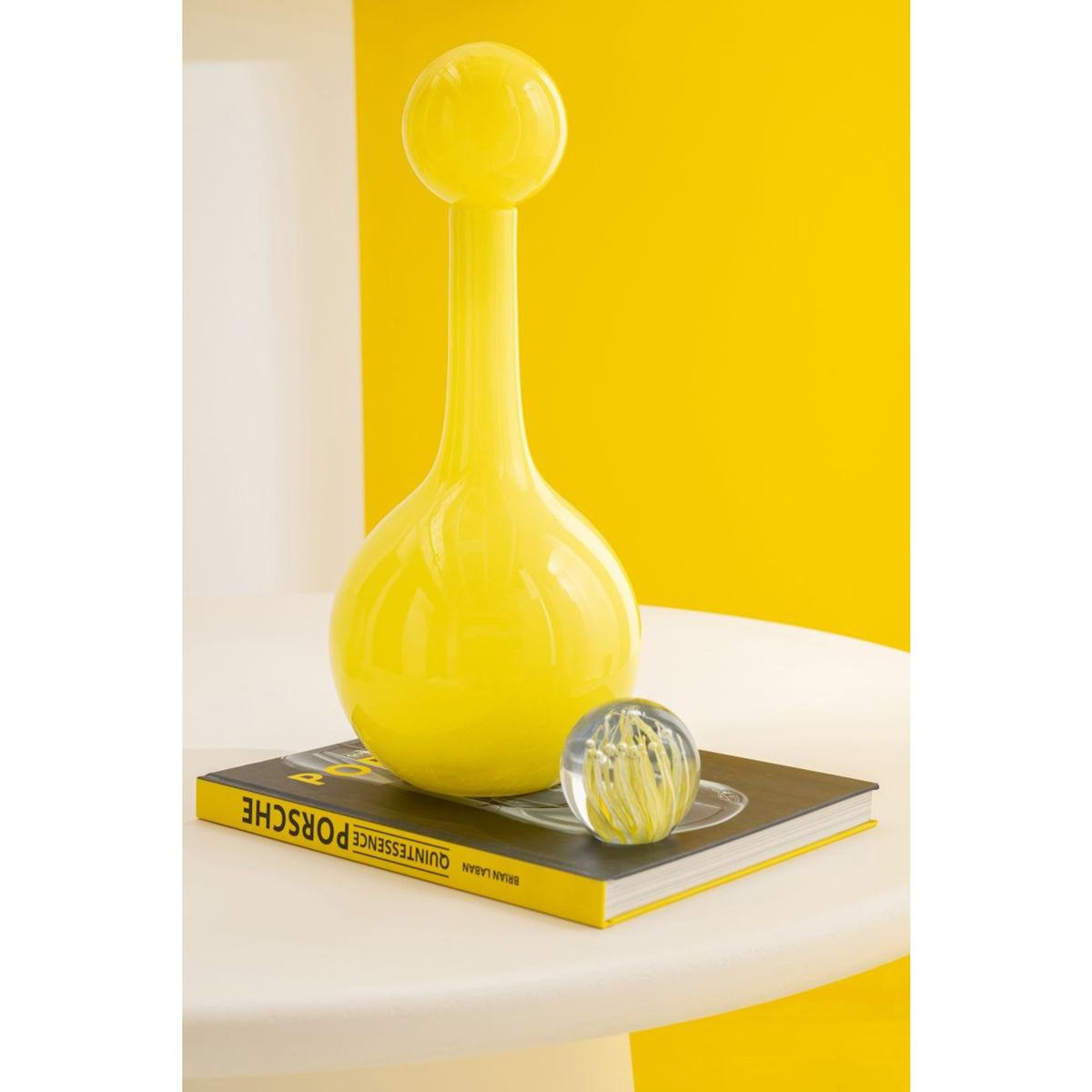 Paris Prix Bouteille Déco en Verre  Ubi  46cm Jaune