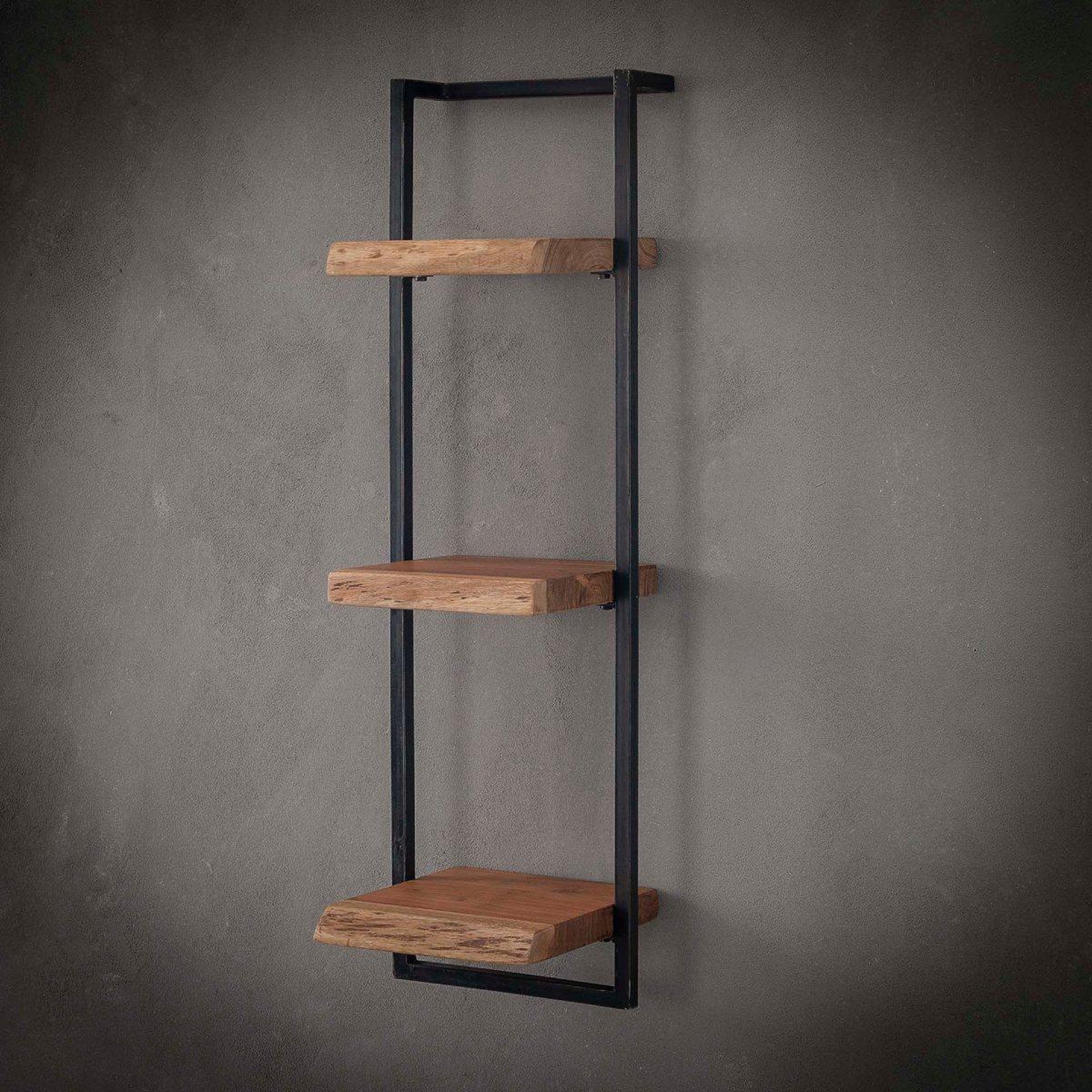 Voir la diapositive 2 : JLC KREATION Étagère murale en bois et métal h100cm ernest
