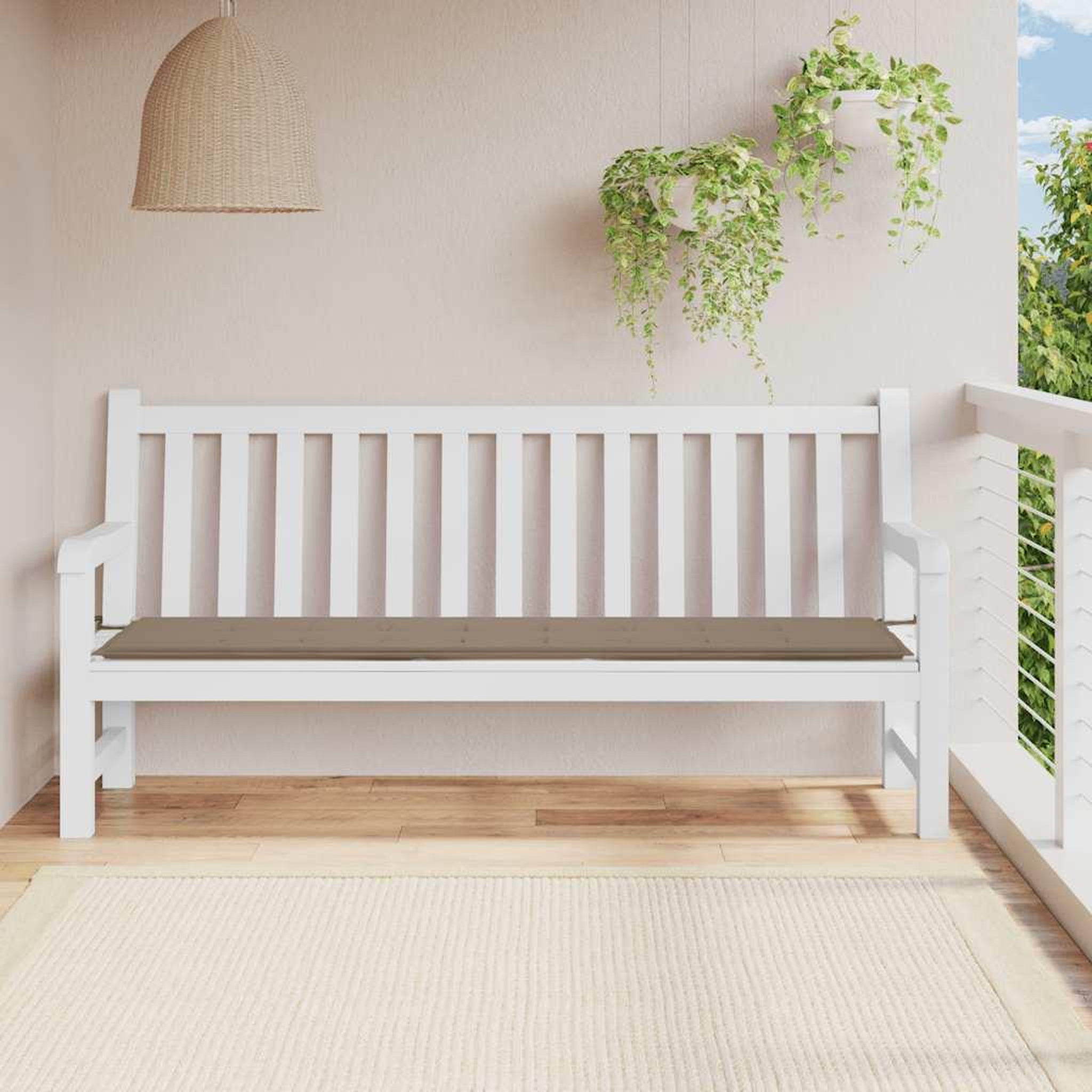 VIDAXL Coussin de banc de jardin taupe 200x50x3 cm tissu oxford