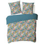 Voir la diapositive 4 : FUTURE HOME Parure de lit 2 personnes en coton 57 fils imprimé bleu
