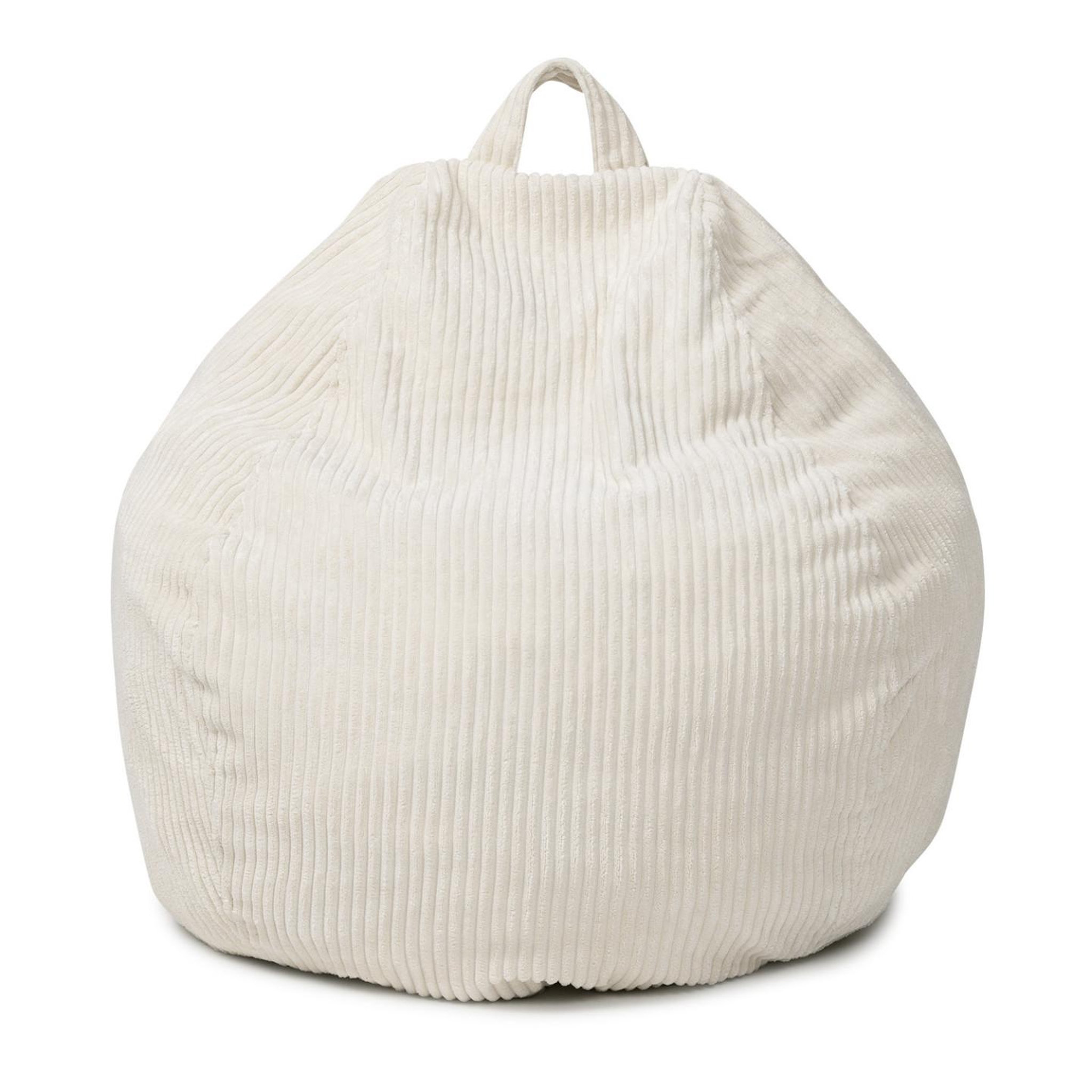 Voir la diapositive 3 : ID MARKET Pouf poire hortense en velours côtelé beige