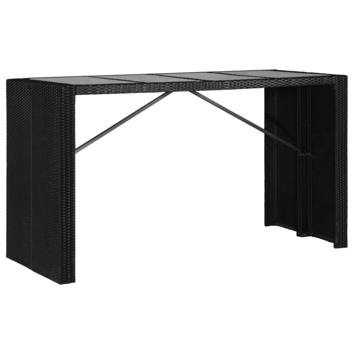 VIDAXL Ensemble a manger d'exterieur 9 pcs Resine tressee Noir