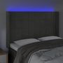 Voir la diapositive 4 : VIDAXL Tete de lit a LED Gris fonce 147x16x118/128 cm Velours