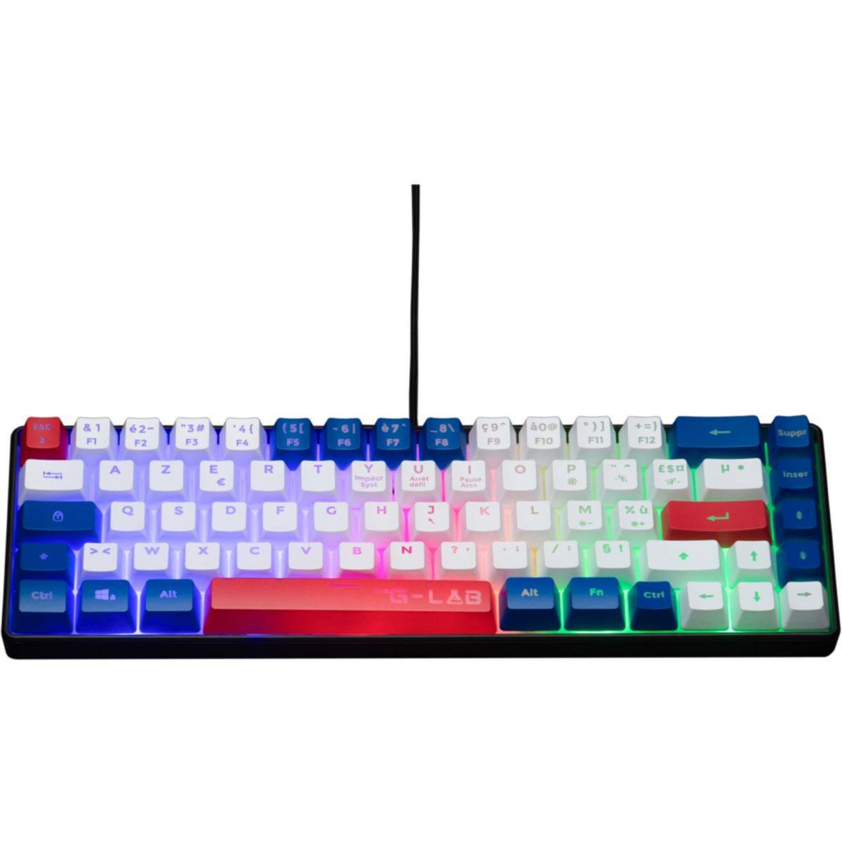 THE G-LAB Clavier gamer KEYZ HYDRO FR BLEU/BLANC/ROUGE