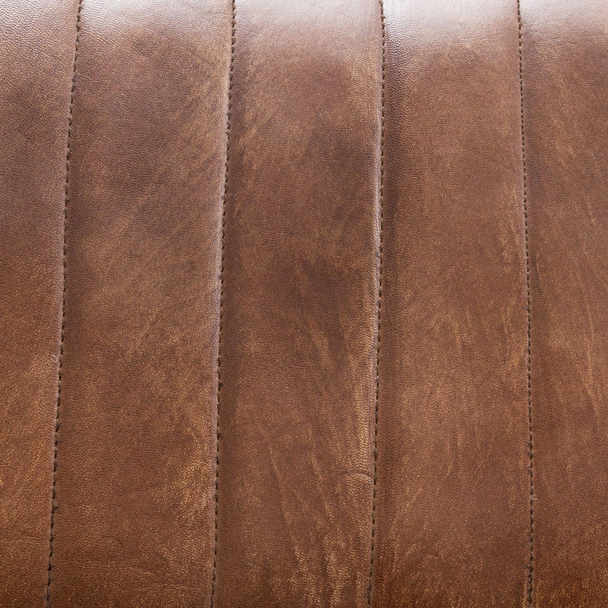Voir la diapositive 4 : ATMOSPHERA Tabouret de bar en cuir Rétro - H. 75 cm - Marron